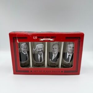 Russian Vodka Shot Glasses Set of 4 Mug Shots World Market NEW NIB